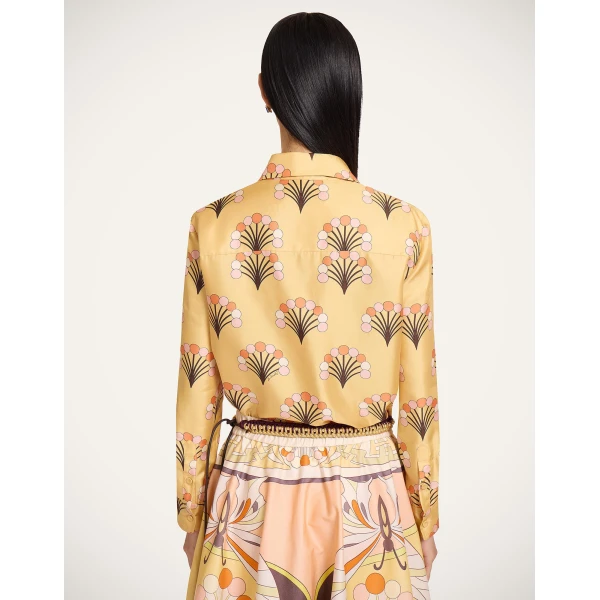 La DoubleJ Boy Shirt in Florette Yellow - Tops - Milanese Maximalist Fashion at Coveti
