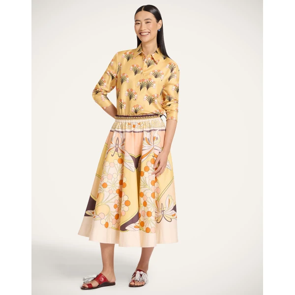 La DoubleJ Boy Shirt in Florette Yellow - Tops - Milanese Maximalist Fashion at Coveti