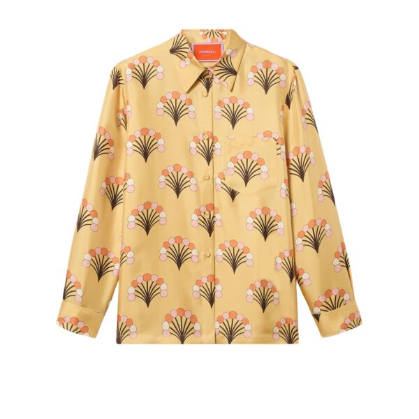 La DoubleJ Boy Shirt in Florette Yellow - Tops - Milanese Maximalist Fashion at Coveti