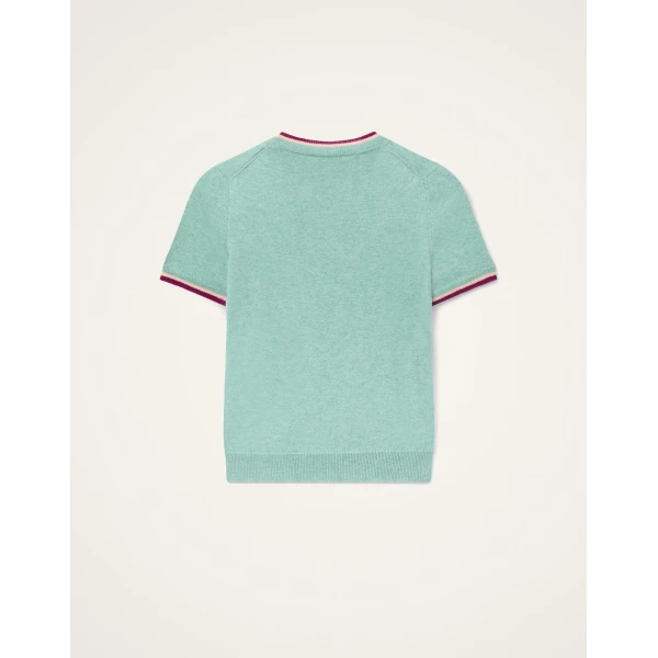 La DoubleJ Busy-Bee Tee in Solid Turquoise - Knitwear - Milanese Maximalist Fashion at Coveti