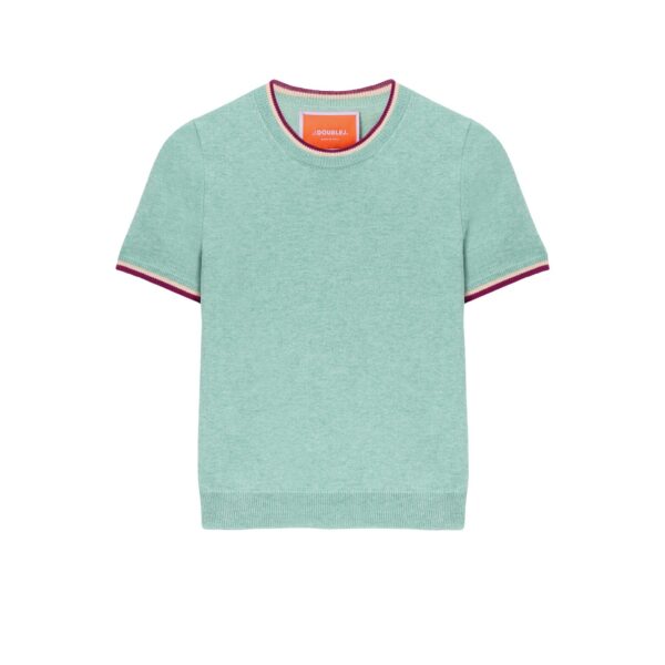 La DoubleJ Busy-Bee Tee in Solid Turquoise - Knitwear - Milanese Maximalist Fashion at Coveti