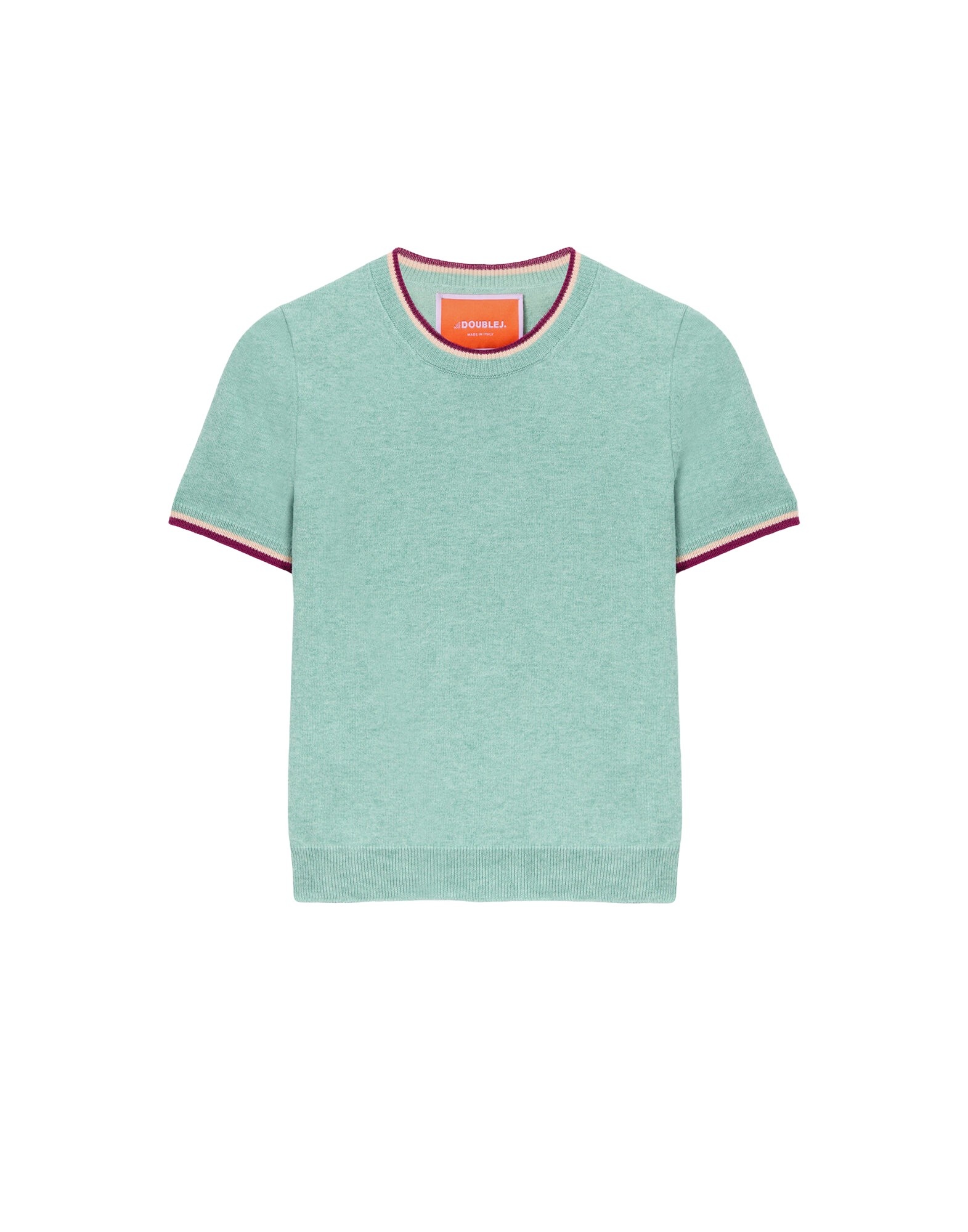 La DoubleJ Busy-Bee Tee in Solid Turquoise - Knitwear - Milanese Maximalist Fashion at Coveti