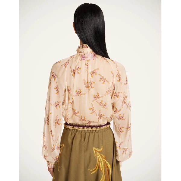 La DoubleJ Cerere Blouse in Farfalla Buttercream - Tops - Milanese Maximalist Fashion at Coveti