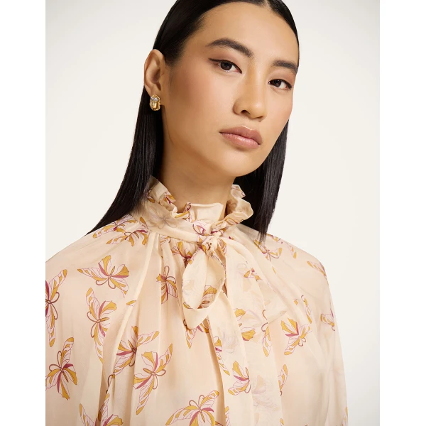 La DoubleJ Cerere Blouse in Farfalla Buttercream - Tops - Milanese Maximalist Fashion at Coveti