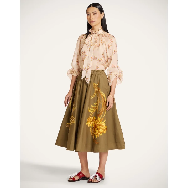 La DoubleJ Cerere Blouse in Farfalla Buttercream - Tops - Milanese Maximalist Fashion at Coveti