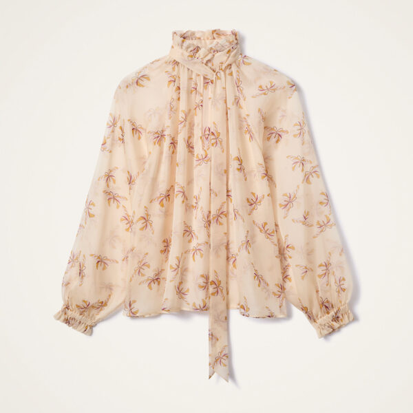 La DoubleJ Cerere Blouse in Farfalla Buttercream - Tops - Milanese Maximalist Fashion at Coveti