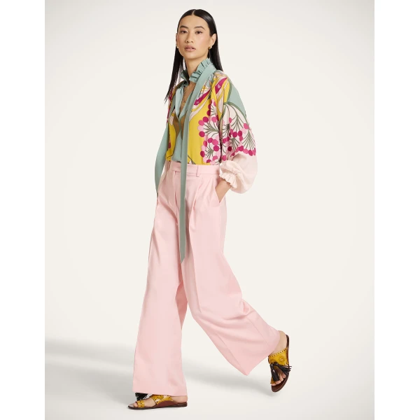 La DoubleJ Cerere Blouse in Florette Placée Fuchsia - Tops - Milanese Maximalist Fashion at Coveti