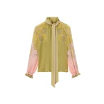 La DoubleJ Cerere Blouse in Swathe Placée Green - Tops - Milanese Maximalist Fashion at Coveti