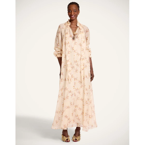 La DoubleJ Cerere Dress in Farfalla Buttercream - Dresses - Milanese Maximalist Fashion at Coveti