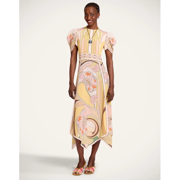La DoubleJ Cherie Scarf Dress in Tulip Placée Pale Pink - Dresses - Milanese Maximalist Fashion at Coveti