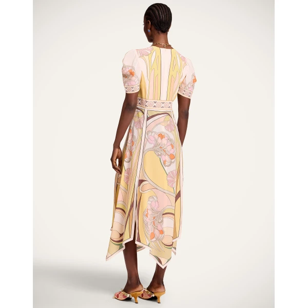 La DoubleJ Cherie Scarf Dress in Tulip Placée Pale Pink - Dresses - Milanese Maximalist Fashion at Coveti