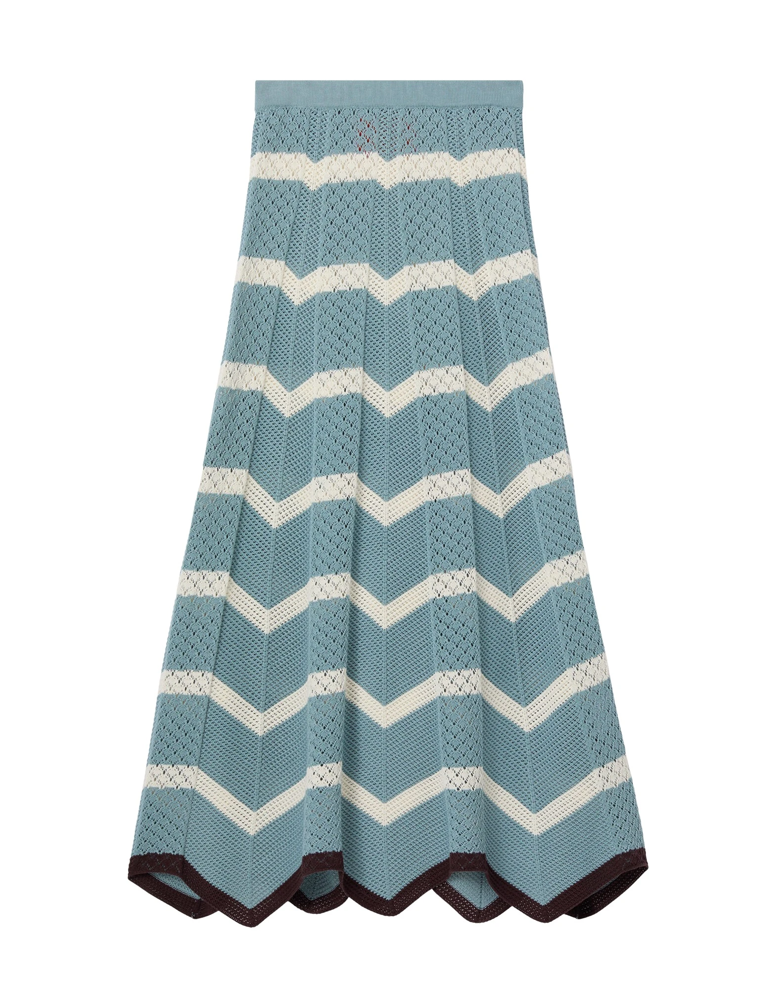 La-DoubleJ-Chevron-Skirt-in-Color-Block-Blue-Ivory65625_nobg La DoubleJ Chevron Skirt in Color Block Blue & Ivory - Skirts - Milanese Maximalist Fashion at Coveti