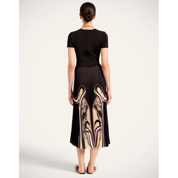 La DoubleJ Chignon Dress in Ambrosia Placée Black - Dresses - Milanese Maximalist Fashion at Coveti