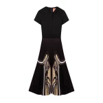 La DoubleJ Chignon Dress in Ambrosia Placée Black - Dresses - Milanese Maximalist Fashion at Coveti