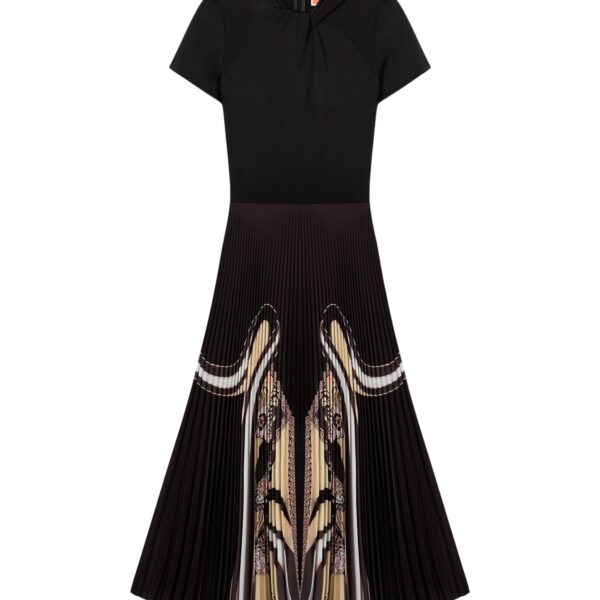 La DoubleJ Chignon Dress in Ambrosia Placée Black - Dresses - Milanese Maximalist Fashion at Coveti