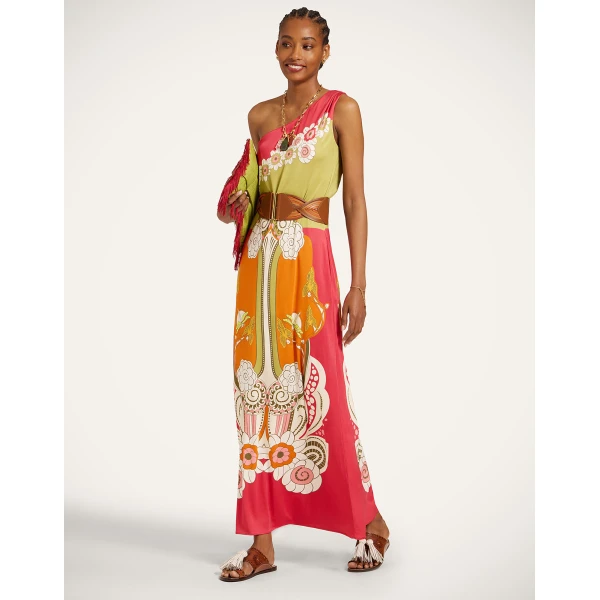 La DoubleJ Clingy Roy Dress in Ambrosia Placée Orange - Dresses - Milanese Maximalist Fashion at Coveti