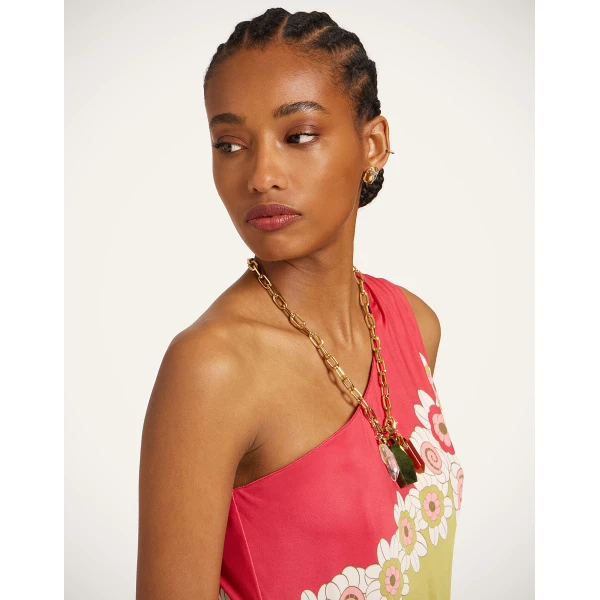 La DoubleJ Clingy Roy Dress in Ambrosia Placée Orange - Dresses - Milanese Maximalist Fashion at Coveti