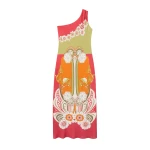 La DoubleJ Clingy Roy Dress in Ambrosia Placée Orange - Dresses - Milanese Maximalist Fashion at Coveti