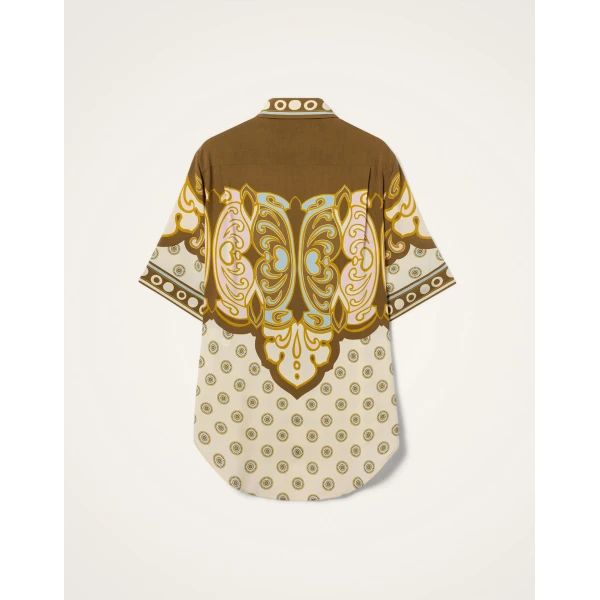 La DoubleJ Club Shirt in Cocoon Placée Brown - Tops - Milanese Maximalist Fashion at Coveti