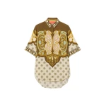 La DoubleJ Club Shirt in Cocoon Placée Brown - Tops - Milanese Maximalist Fashion at Coveti