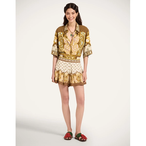 La DoubleJ Club Skort in Cocoon Placée Brown - Shorts - Milanese Maximalist Fashion at Coveti