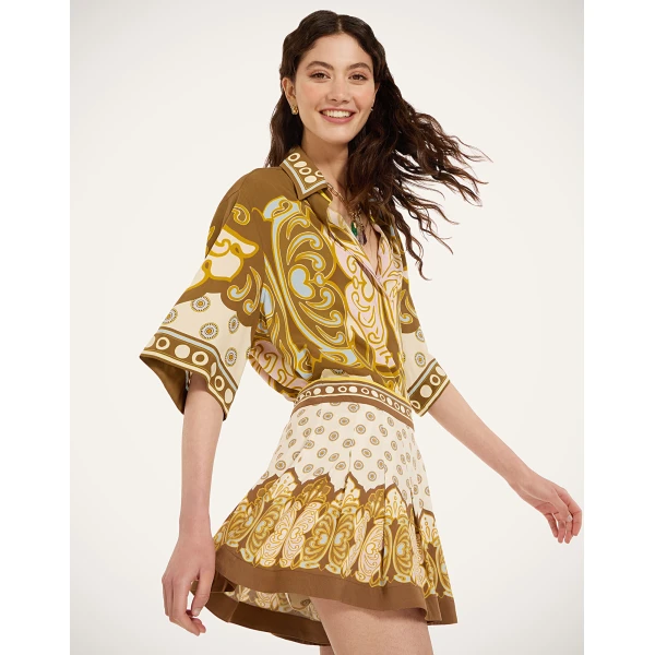 La DoubleJ Club Skort in Cocoon Placée Brown - Shorts - Milanese Maximalist Fashion at Coveti