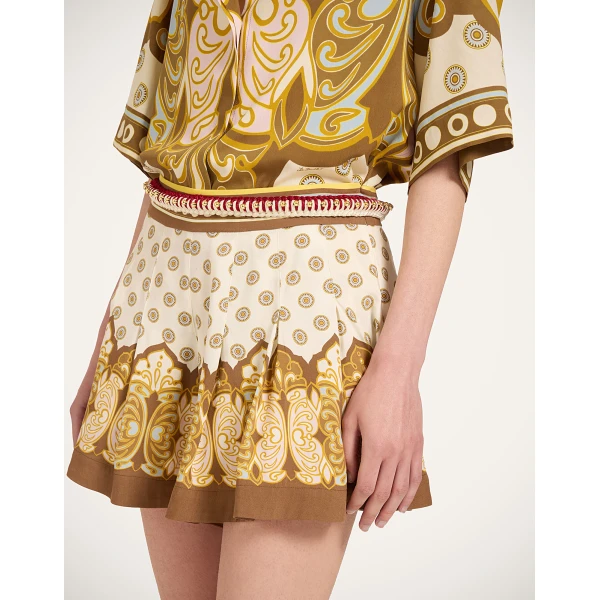 La DoubleJ Club Skort in Cocoon Placée Brown - Shorts - Milanese Maximalist Fashion at Coveti