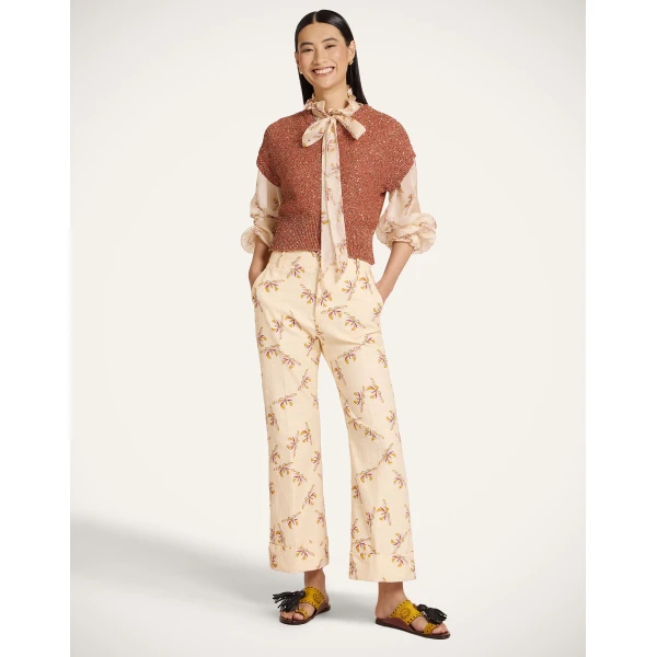 La DoubleJ Duchess Gilet in Solid Orange - Knitwear - Milanese Maximalist Fashion at Coveti