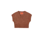 La DoubleJ Duchess Gilet in Solid Orange - Knitwear - Milanese Maximalist Fashion at Coveti