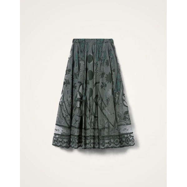 La DoubleJ Duchess Skirt in Solid Emerald - Skirts - Milanese Maximalist Fashion at Coveti