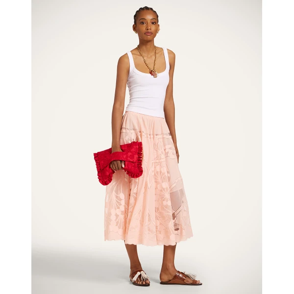 La DoubleJ Duchess Skirt in Solid Pale Pink - Skirts - Milanese Maximalist Fashion at Coveti