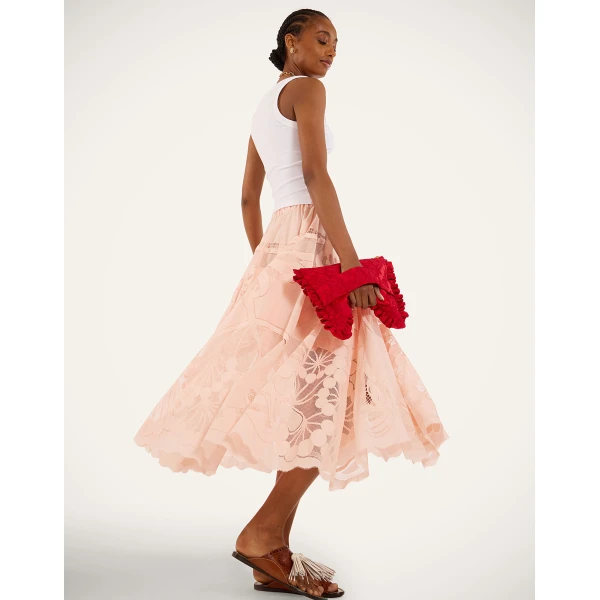 La DoubleJ Duchess Skirt in Solid Pale Pink - Skirts - Milanese Maximalist Fashion at Coveti