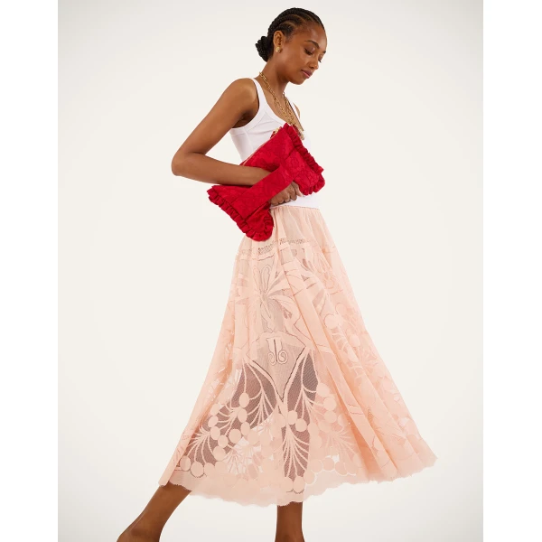 La DoubleJ Duchess Skirt in Solid Pale Pink - Skirts - Milanese Maximalist Fashion at Coveti