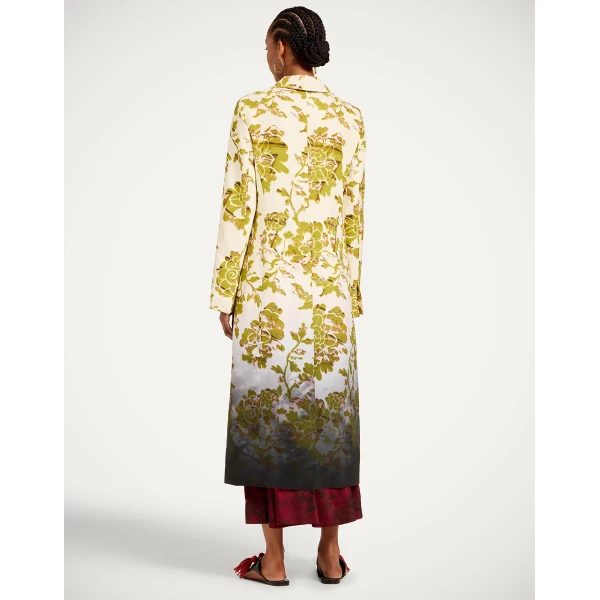 La DoubleJ Duster Coat in Oasis Ombré Placée Green & Black - Coats - Milanese Maximalist Fashion at Coveti