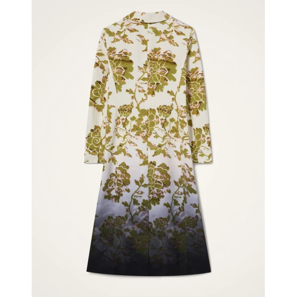 La DoubleJ Duster Coat in Oasis Ombré Placée Green & Black - Coats - Milanese Maximalist Fashion at Coveti