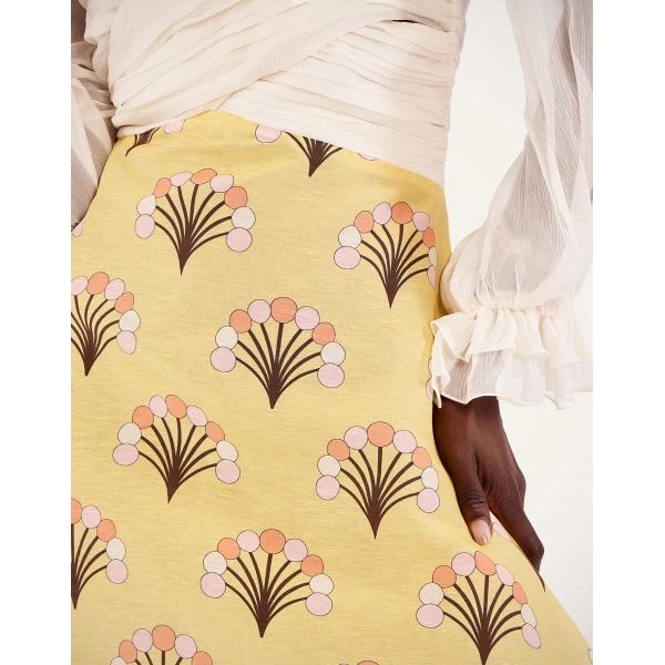 La DoubleJ En Pointe Dress in Florette Yellow - Dresses - Milanese Maximalist Fashion at Coveti