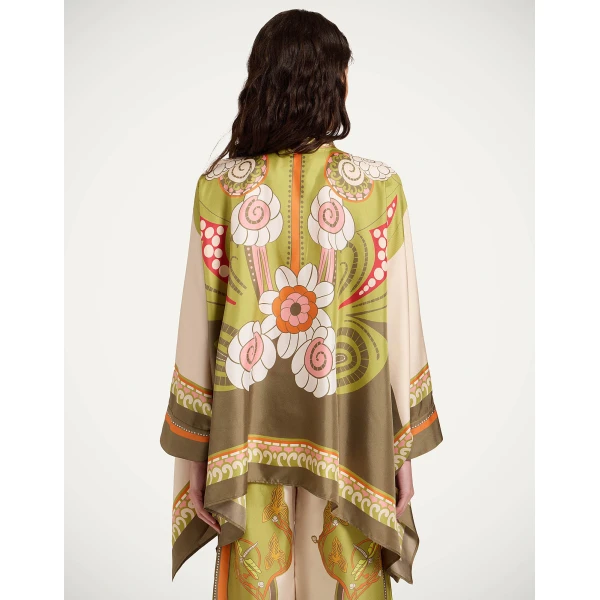 La DoubleJ Foulard Shirt in Ambrosia Placée Ivory - Tops - Milanese Maximalist Fashion at Coveti