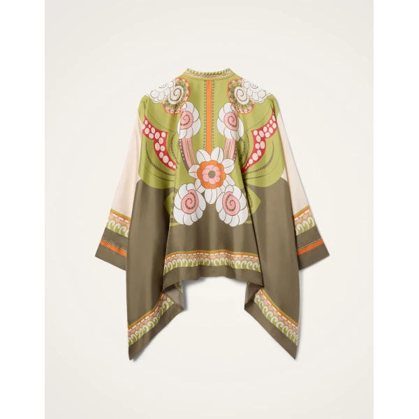 La DoubleJ Foulard Shirt in Ambrosia Placée Ivory - Tops - Milanese Maximalist Fashion at Coveti