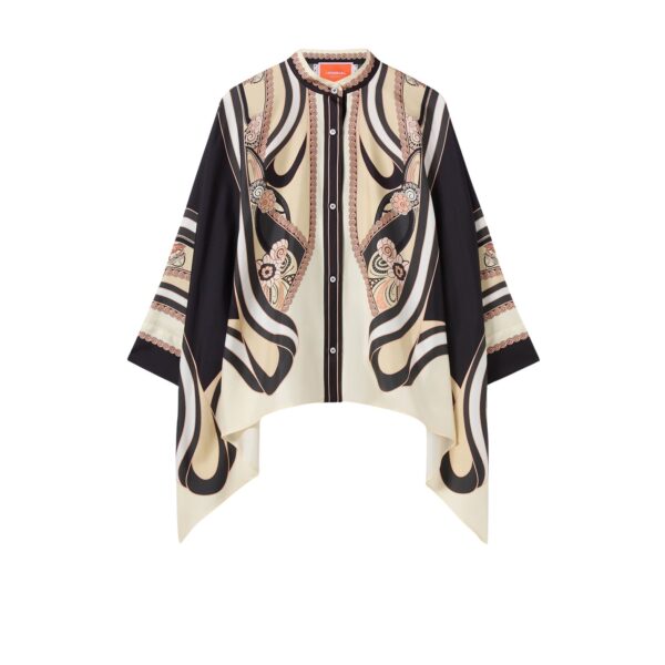 La DoubleJ Foulard Shirt in Ambrosia Placée Pale Pink - Tops - Milanese Maximalist Fashion at Coveti