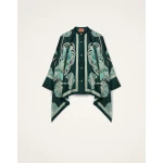 La DoubleJ Foulard Shirt in Blooming Tulip Placée Dark Green - Tops - Milanese Maximalist Fashion at Coveti