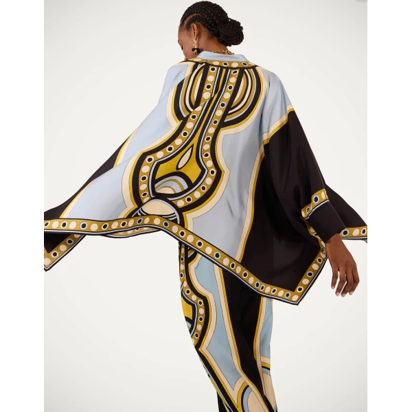 La DoubleJ Foulard Shirt in Sanctuary Placée Light Blue - Tops - Milanese Maximalist Fashion at Coveti