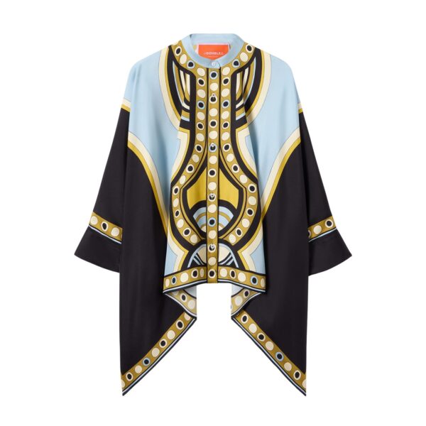 La DoubleJ Foulard Shirt in Sanctuary Placée Light Blue - Tops - Milanese Maximalist Fashion at Coveti