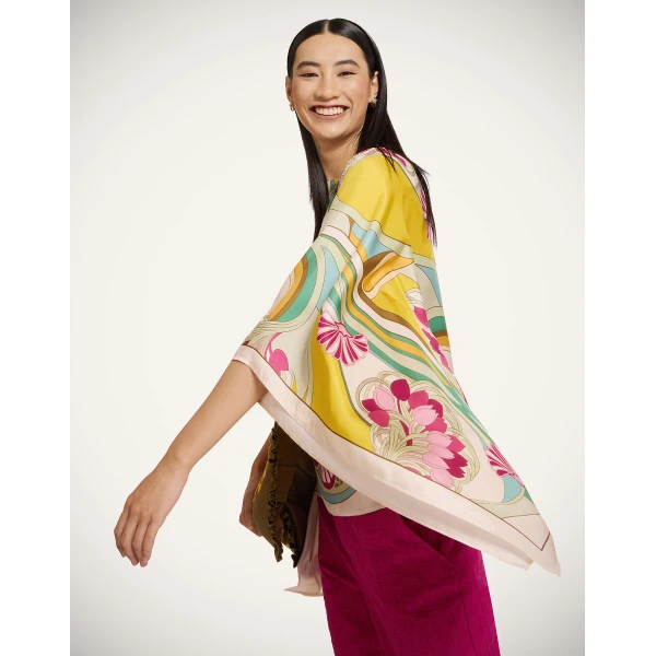 La DoubleJ Foulard Top in Tulip Placée Green - Tops - Milanese Maximalist Fashion at Coveti
