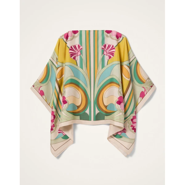 La DoubleJ Foulard Top in Tulip Placée Green - Tops - Milanese Maximalist Fashion at Coveti