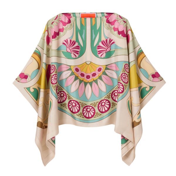 La DoubleJ Foulard Top in Tulip Placée Green - Tops - Milanese Maximalist Fashion at Coveti