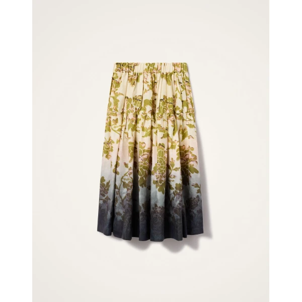 La DoubleJ Gala Skirt in Oasis Ombré Placée Green & Black - Skirts - Milanese Maximalist Fashion at Coveti