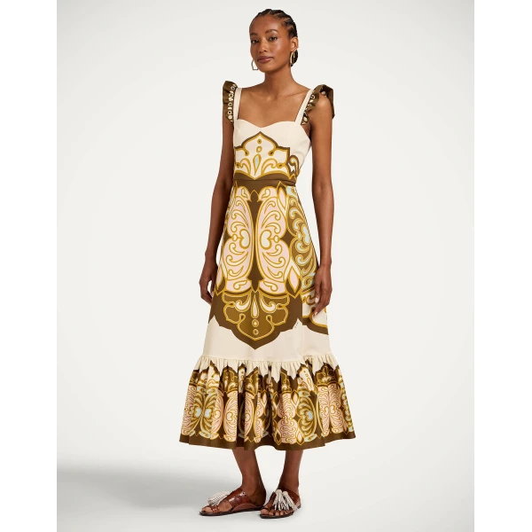 La DoubleJ Gingerbread Dress in Cocoon Placée Brown - Dresses - Milanese Maximalist Fashion at Coveti