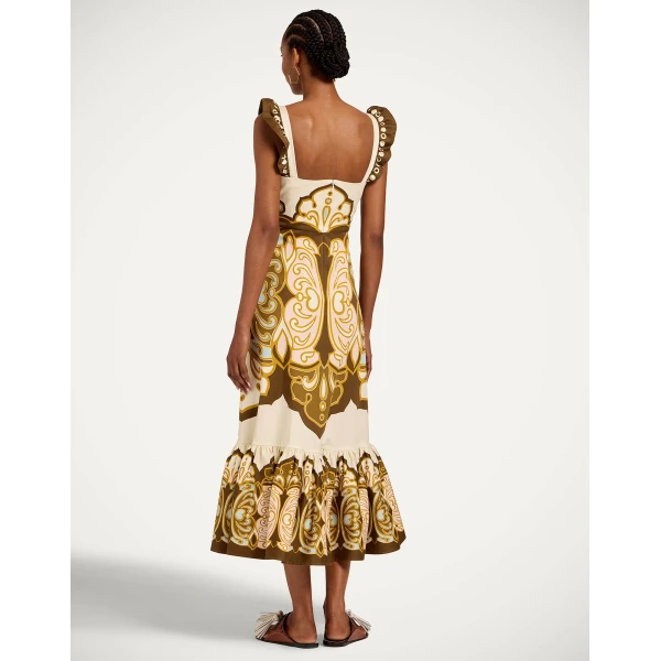 La DoubleJ Gingerbread Dress in Cocoon Placée Brown - Dresses - Milanese Maximalist Fashion at Coveti