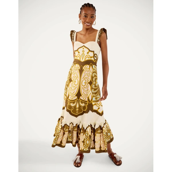 La DoubleJ Gingerbread Dress in Cocoon Placée Brown - Dresses - Milanese Maximalist Fashion at Coveti