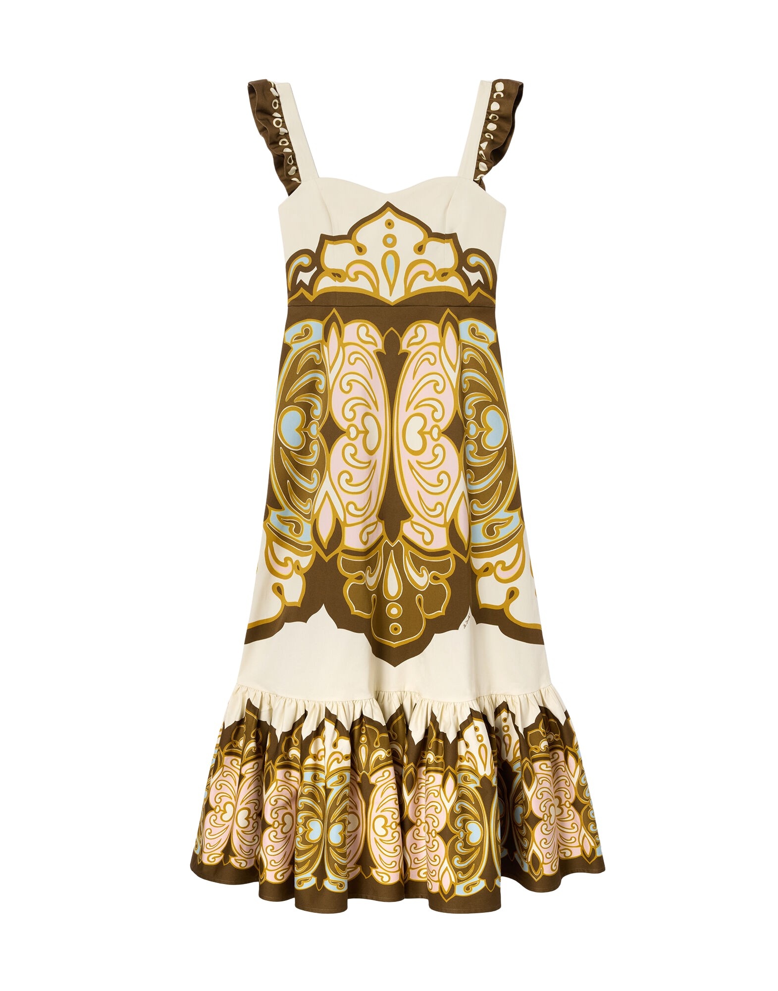 La DoubleJ Gingerbread Dress in Cocoon Placée Brown - Dresses - Milanese Maximalist Fashion at Coveti